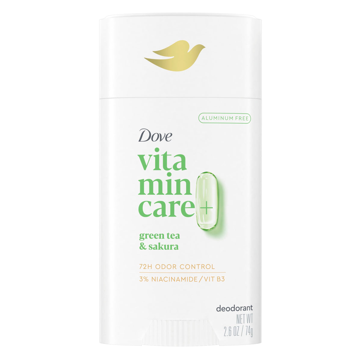 Dove VitaminCare+ Green Tea & Sakura Deodorant Stick front view