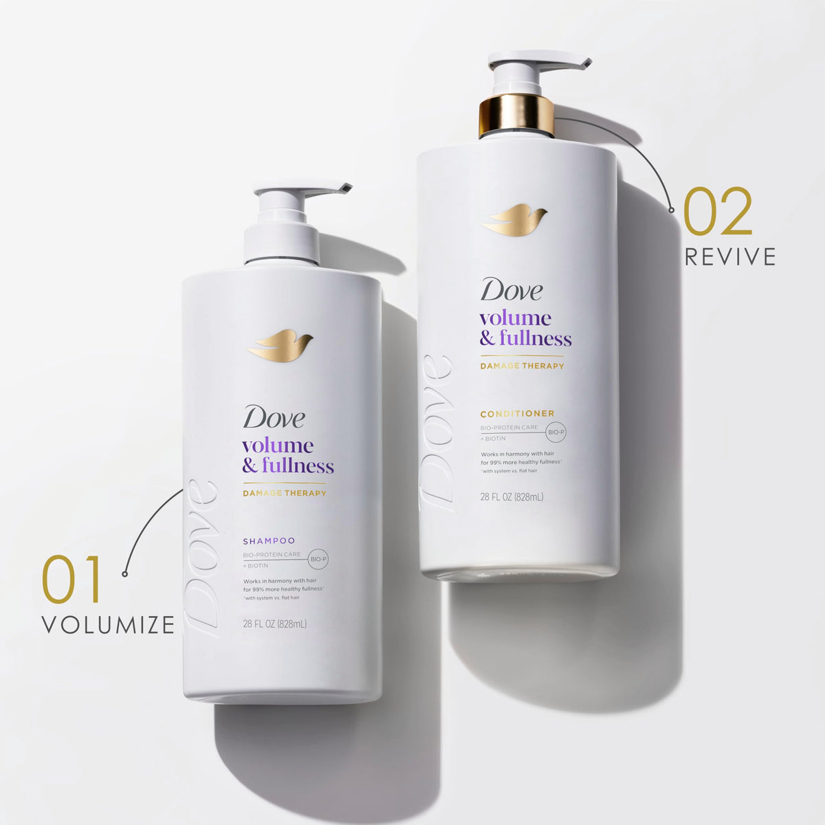Dove Volume & Fullness Conditioner 28oz on a shelf