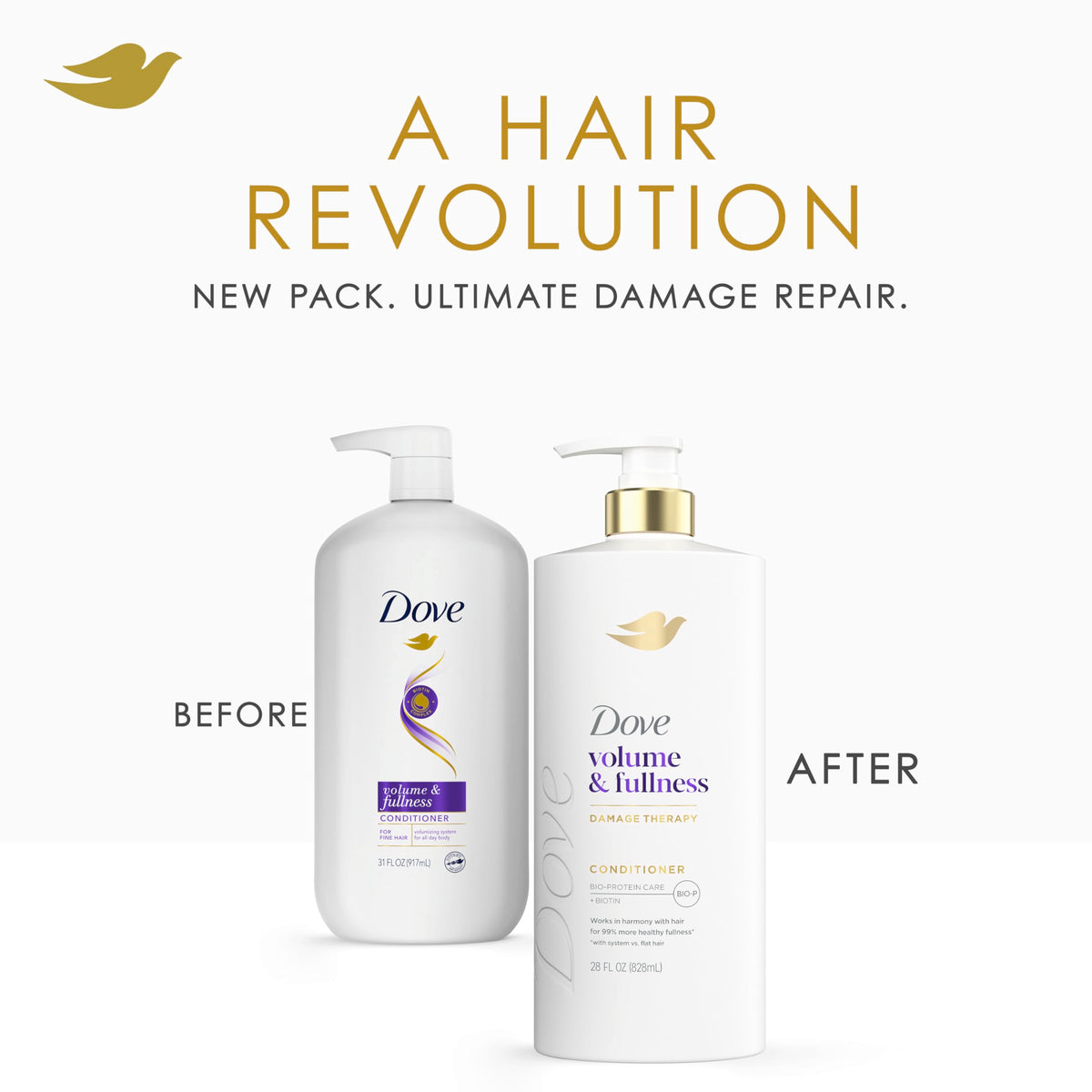 Dove Volume & Fullness Conditioner 28oz side view