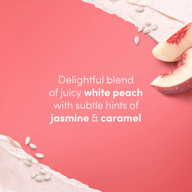 Dove White Peach & Crushed Rice Body Scrub in a shower setting