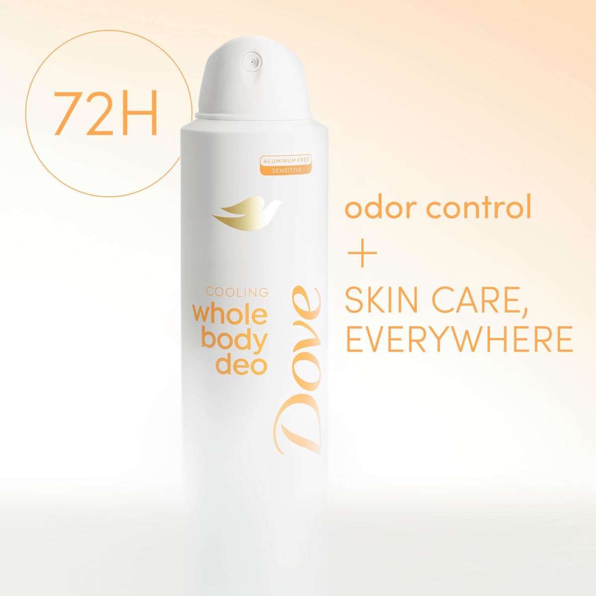 Dove Whole Body Deodorant Cooling Spray Peach & White Tea 150g back view