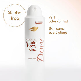 Dove Whole Body Deodorant Spray Coconut Vanilla 4 oz side view