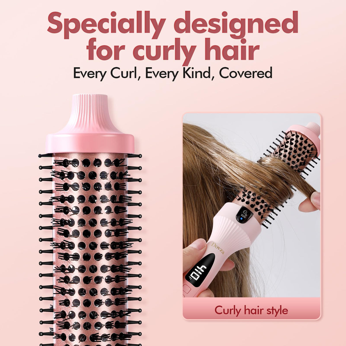 DOVZA Blowout support Thermal Brush close-up of bristles