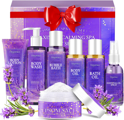 DOYEEWO Lavender Spa Gift Set 7-piece collection front view