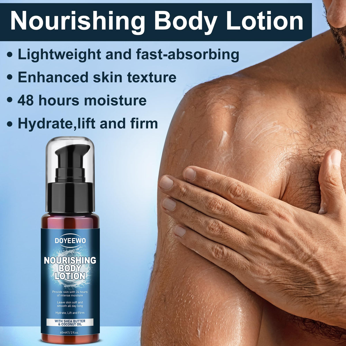 DOYEEWO Men's Body Wash Gift Set displayed on a bathroom counter