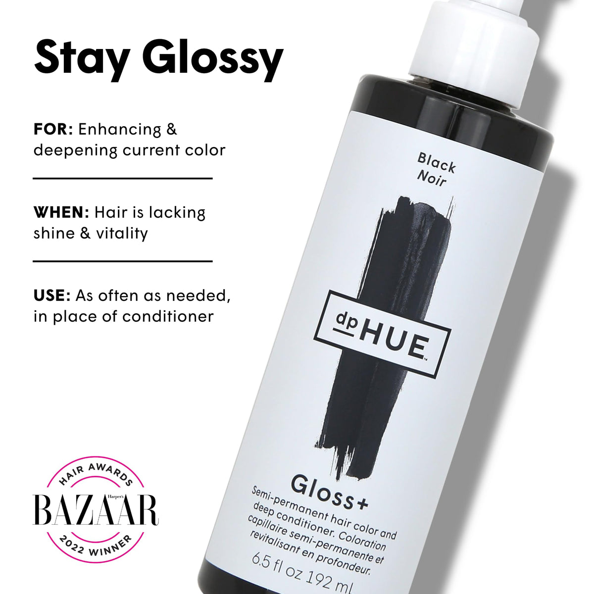 dpHUE Gloss+ Black Colour Glaze 6.5 fl oz back view