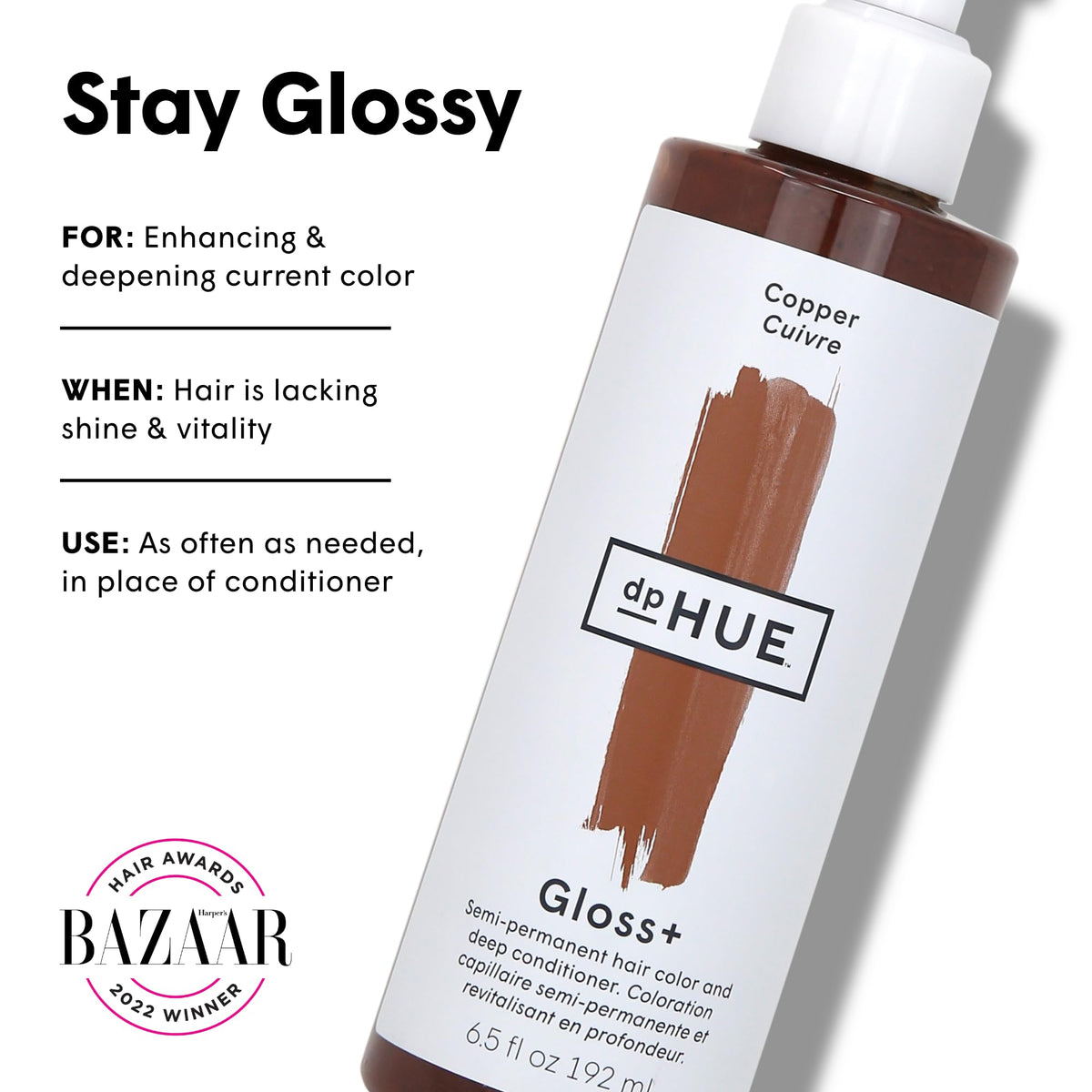 dpHUE Gloss+ Copper Colour Glaze application on hair