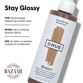 dpHUE Gloss+ Dark Blonde bottle side view