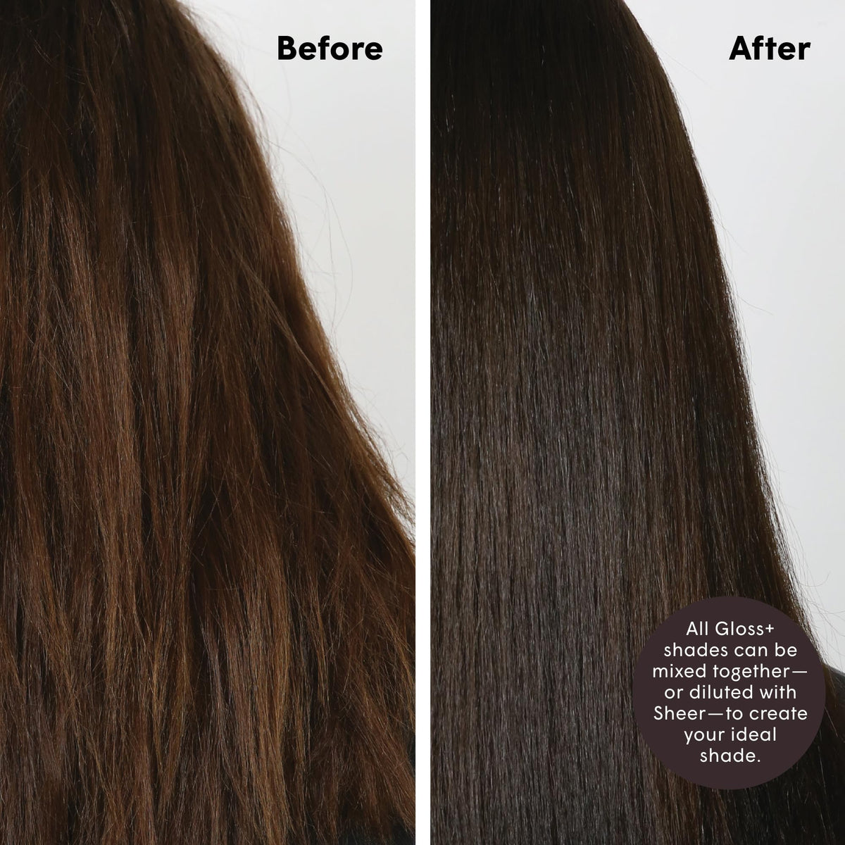 dpHUE Gloss+ Dark Brown application on hair