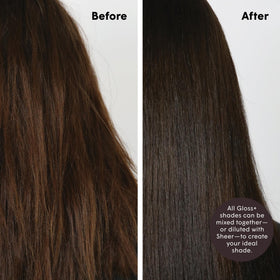 dpHUE Gloss+ Dark Brown application on hair