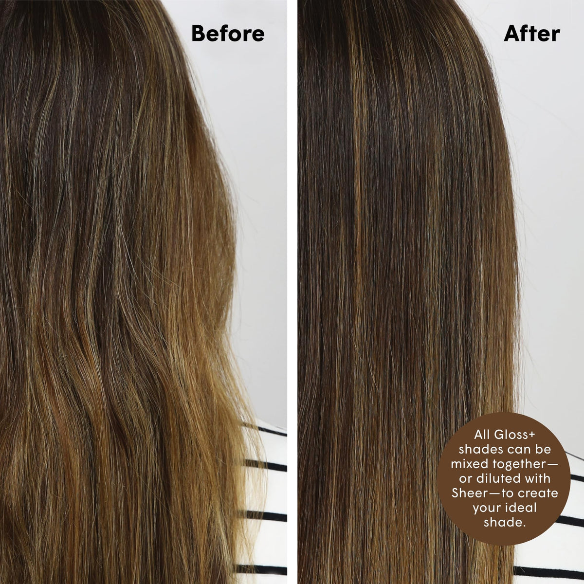 dpHUE Gloss+ Light Brown Hair Colour Glaze application on hair