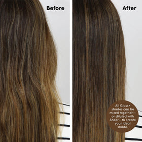 dpHUE Gloss+ Light Brown Hair Colour Glaze application on hair