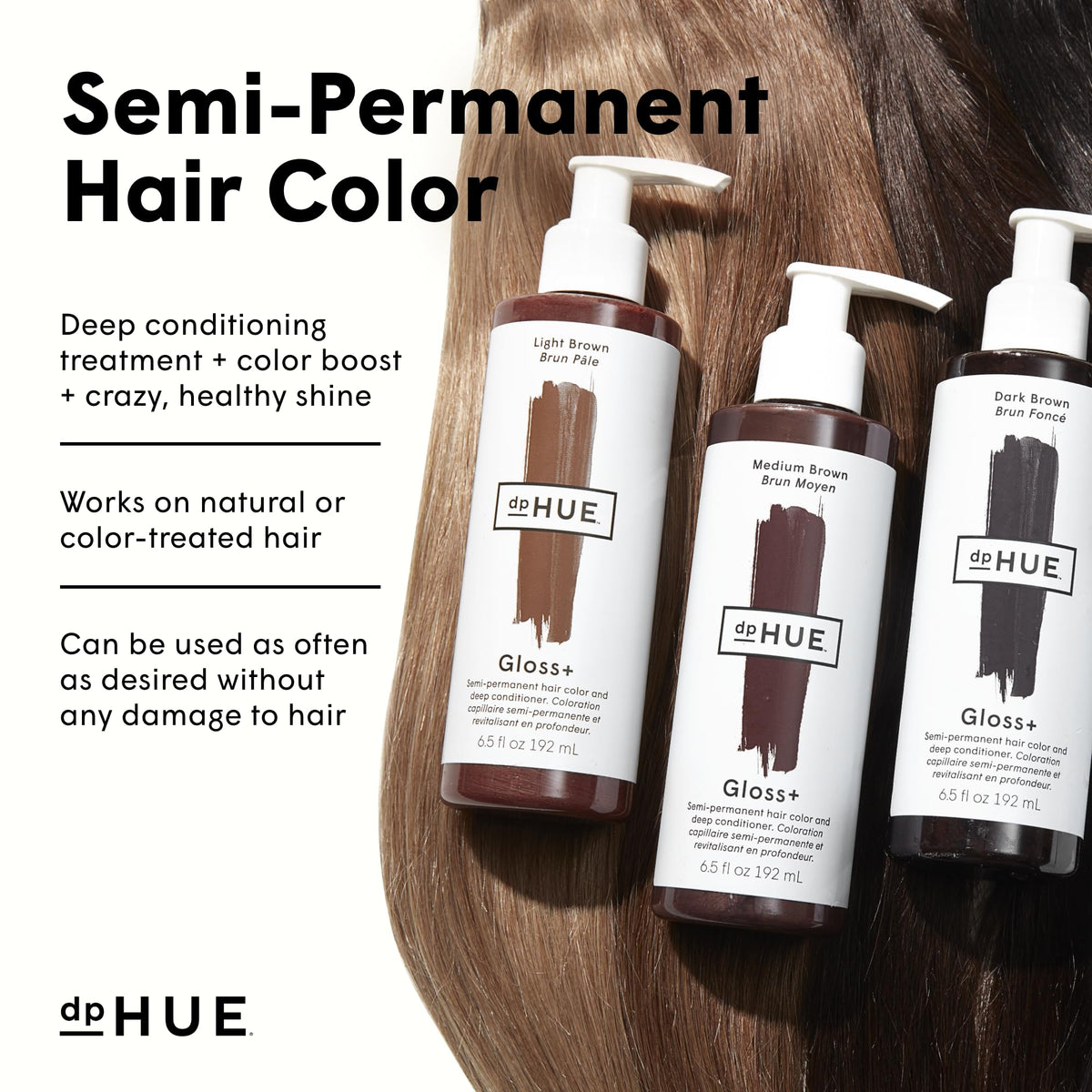 dpHUE Gloss+ Medium Brown 6.5 fl oz back view
