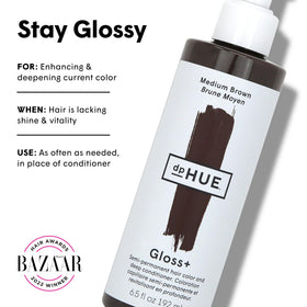 dpHUE Gloss+ Medium Brown 6.5 fl oz packaging