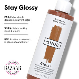 dpHUE Gloss+ Strawberry Colour Glaze bottle side view
