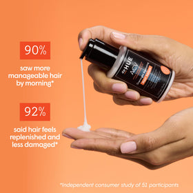 dpHUE hair serum application on hair