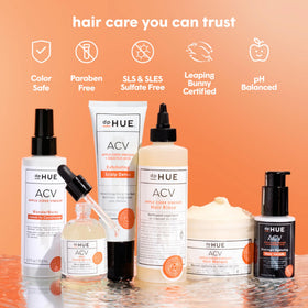 dpHUE Overnight Hydrating Hair Serum with soft, shiny hair
