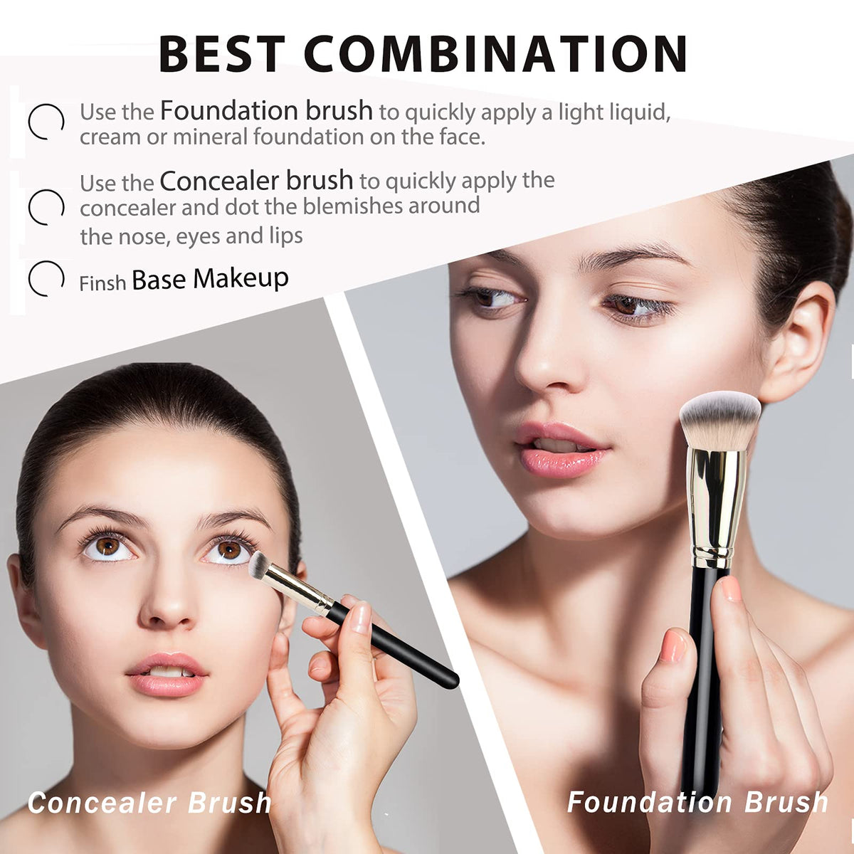 dpolla Flawless Concealer Brush side view with angled tip