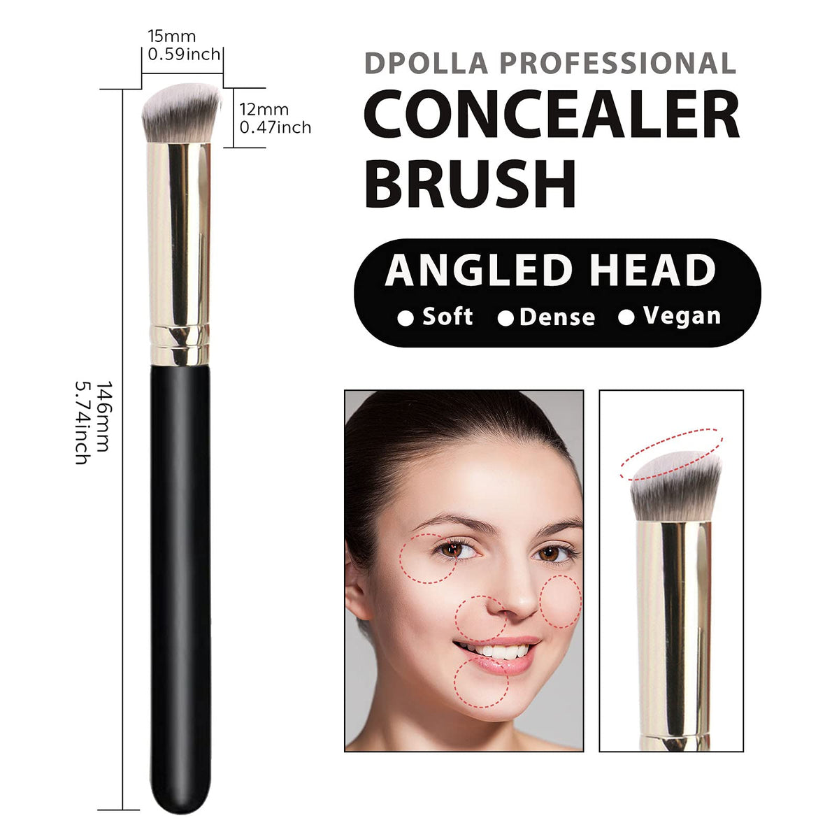 dpolla Pro Foundation Brush close-up showing bristle texture
