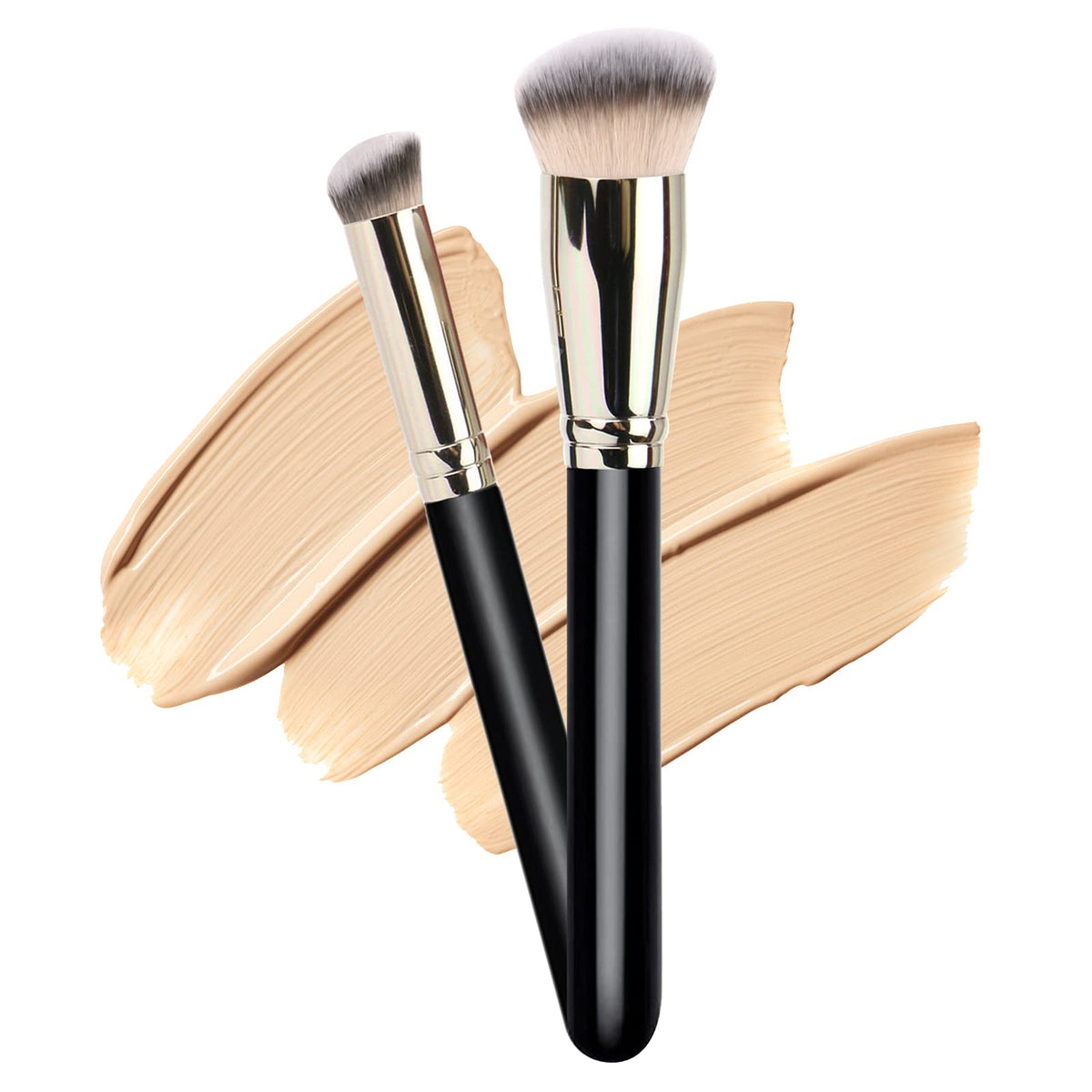 dpolla Pro Foundation Brush front view with soft bristles