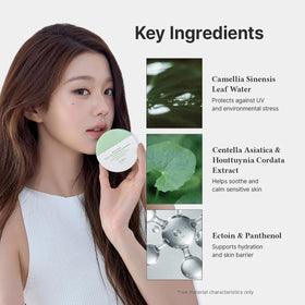 Dr.Althea Green Tea Calming Sunscreen SPF 50 application on skin