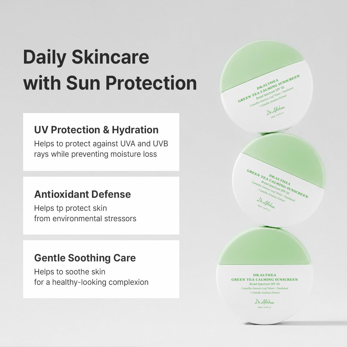 Dr.Althea Green Tea Calming Sunscreen SPF 50 texture close-up