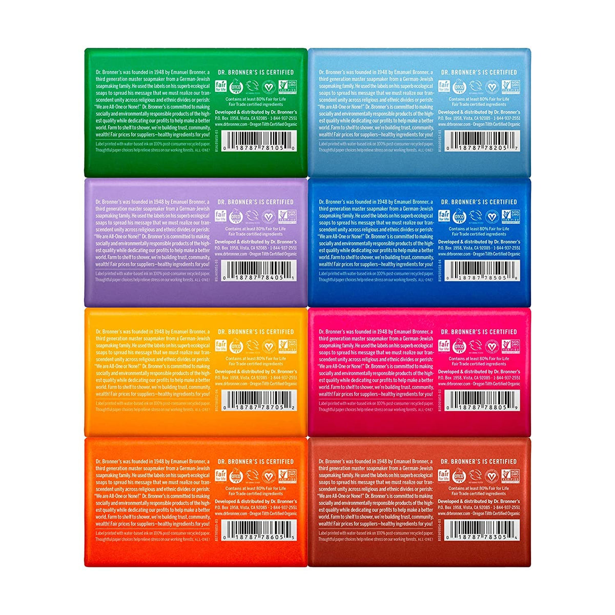 Dr. Bronner's Almond bar soap close-up