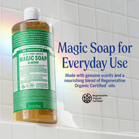 Dr. Bronner's Almond Pure-Castile Liquid Soap 32 oz back view