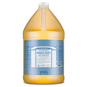 Dr. Bronner's Baby Unscented Pure-Castile Liquid Soap 1 Gallon front view