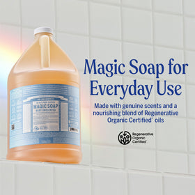 Dr. Bronner's Baby Unscented Pure-Castile Liquid Soap 1 Gallon side view