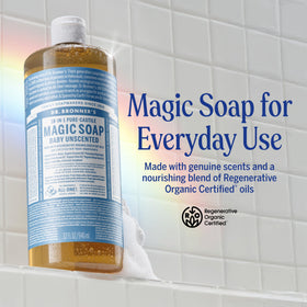 Dr. Bronner's Baby Unscented Pure-Castile Liquid Soap 32 oz back view