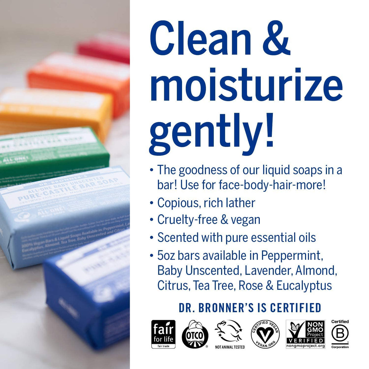 Dr. Bronner's Citrus bar soap close-up