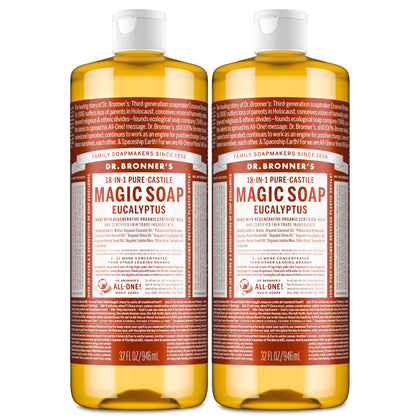 Dr. Bronner's Eucalyptus Pure-Castile Liquid Soap front view 32 oz