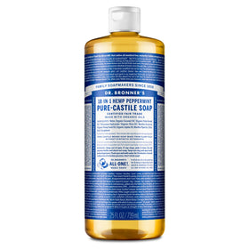 Dr. Bronner's Hemp Peppermint Pure Castile Soap 25 Oz front view