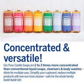 Dr. Bronner's Hemp Peppermint Pure Castile Soap 25 Oz with soap lather