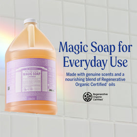 Dr. Bronner's Lavender Pure-Castile Liquid Soap 1 Gallon side view