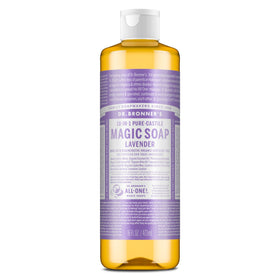 Dr. Bronner's Lavender Pure-Castile Liquid Soap 16 oz front view