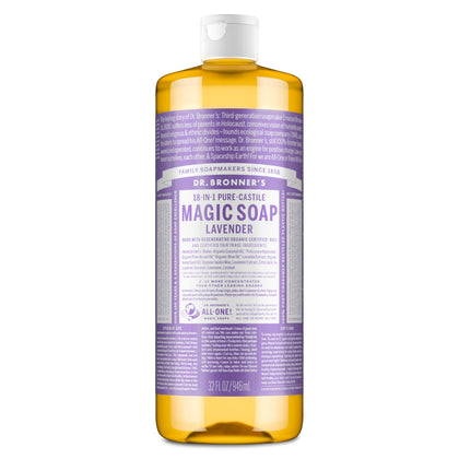 Dr. Bronner's Lavender Pure-Castile Liquid Soap 32 Oz front view