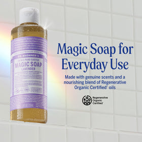 Dr. Bronner's Lavender Pure-Castile Liquid Soap 32 oz side view