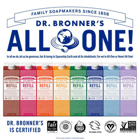Dr. Bronner's Lavender Pure-Castile Liquid Soap Refill close-up of label