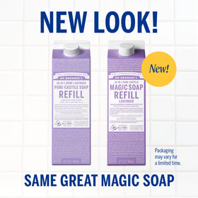 Dr. Bronner's Lavender Pure-Castile Liquid Soap Refill side view