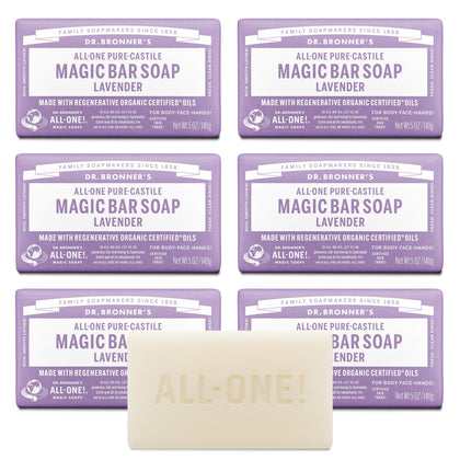 Dr. Bronner's Lavender Pure-Castile Soap Bar front view