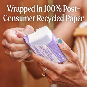 Dr. Bronner's Lavender Soap Bar showing lather