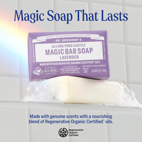 Dr. Bronner's Lavender soap packaging with ingredients list