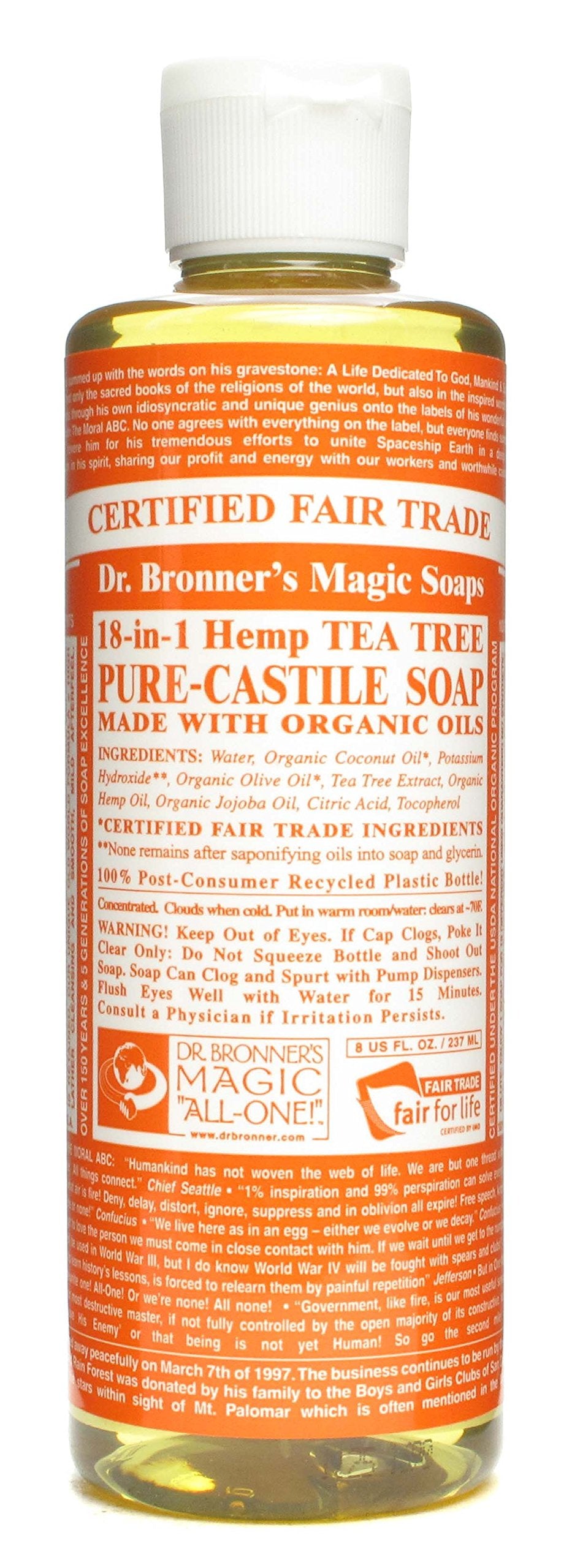 Dr. Bronner's Liquid Castile Soap Tea Tree in lifestyle setting