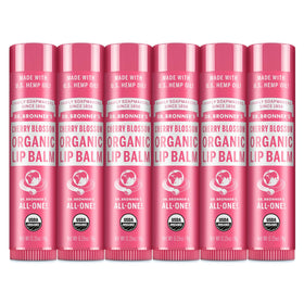 Dr. Bronner's Organic Lip Balm Cherry Blossom 6-Pack front view