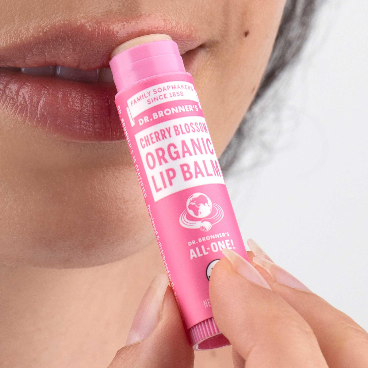 Dr. Bronner's Organic Lip Balm Cherry Blossom ingredients list