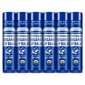 Dr. Bronner's Organic Lip Balm Peppermint 6-Pack front view