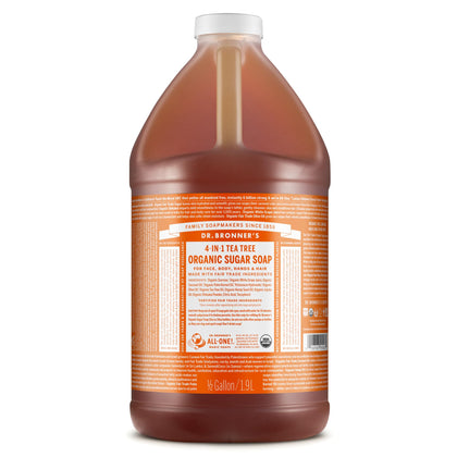 Dr. Bronner's Organic Sugar Soap 64oz Tea Tree front view