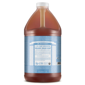 Dr. Bronner's Organic Sugar Soap Baby Unscented 64 oz front view